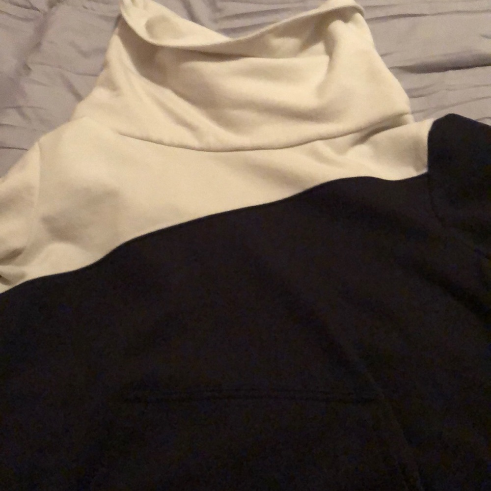 Black and white turtleneck